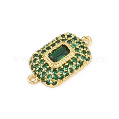 Breloques de connecteur en laiton micro pavé de zircone cubique&nbsp;CU-CBAAB9C-01G