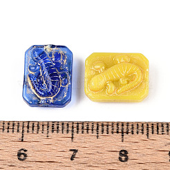 Прямоугольник со стеклянными бусинами-гекконами GLAA-T025-54M