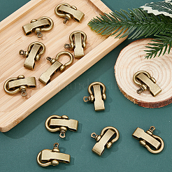 12 шт. застежки-скобы с D-образным кольцом из сплава в тибетском стиле FIND-FH0008-01