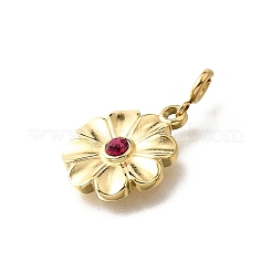 Подвеска-цветок из нержавеющей стали 304 со стразами STAS-H202-21G