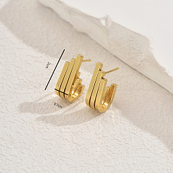 Женские серьги-гвоздики с геометрическим рисунком из нержавеющей стали SE9188