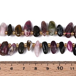 Нити из натуральных разноцветных турмалиновых бусин&nbsp;G-Z091-A45