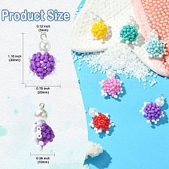 7 шт. подвески в виде черепахи из стеклянного бисера ручной работы двух цветов PALLOY-CJ00103