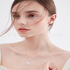 1 шт. ожерелье с подвеской в виде прямоугольника из нержавеющей стали&nbsp;NJEW-LP0001-34X-P