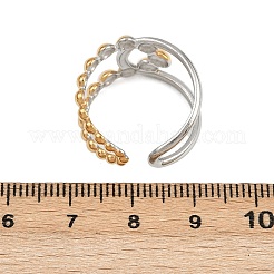 Двухцветные манжетные кольца из нержавеющей стали 304 RJEW-S635-01GP-16