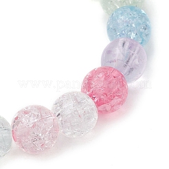 Детские круглые акриловые бусины эластичные браслеты&nbsp;BJEW-JB11558-05