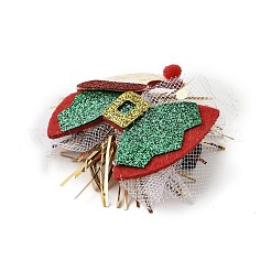 Weihnachtsmotiv Glitzer Filzstoff Krokodilklemmen&nbsp;PHAR-U002-01D