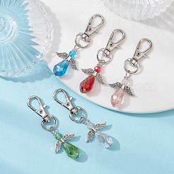 Decorazioni pendenti con perline di vetro angelo&nbsp;HJEW-JM01315-02