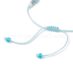 Регулируемые плетеные браслеты из синтетической бирюзы BJEW-JB11707