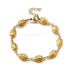 Браслеты из нержавеющей стали 304 с божьей коровкой для женщин BJEW-K226-15B-G