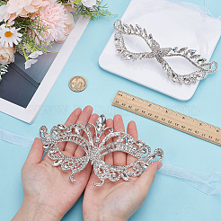 2 шт. 2 стиля маски для лица из сплава со стразами для вечеринок&nbsp;AJEW-AR0004-83