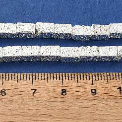 Fili di perle di roccia lavica naturale elettrodeposta&nbsp;G-I360-K01-04