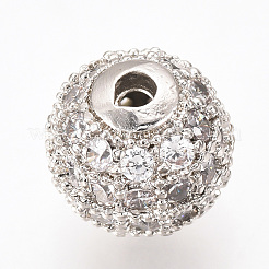 Perline zirconi micro pave  in ottone&nbsp;X-ZIRC-Q013-8mm-142P