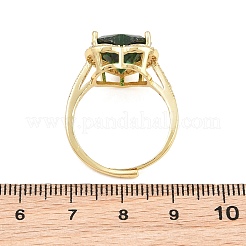 Anelli aperti a bracciale in ottone a forma di cuore con micro pavé di zirconi cubici per donna&nbsp;CU-CBA0A21-02G-04