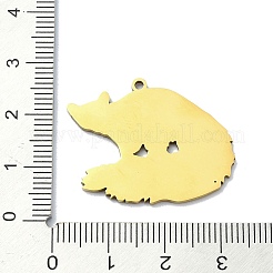 ステンレスペンダント201個  レーザー切断  アライグマの魅力  ゴールドカラー  24x29x1.5mm  穴：1.5mm&nbsp;STAS-R118-14G