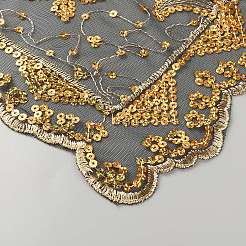 Съемная шаль из полиэстера с пайетками в виде луны и звезды&nbsp;AJEW-WH20072-44B