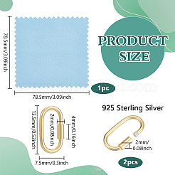 2 шт. 925 серебряных карабина с замком&nbsp;STER-BC0003-93