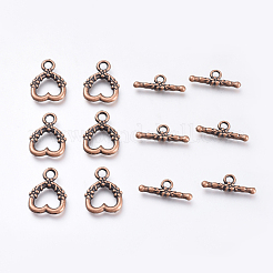 Тибетский стиль застежки сплава сердце тумблеров PALLOY-J471-27R