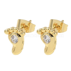 Orecchini a perno da donna in ottone e strass di cristallo&nbsp;EJEW-G464-04G-03