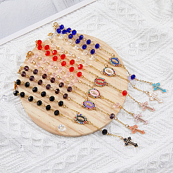 Подвесные украшения из крестообразной эмали&nbsp;HJEW-AB00656