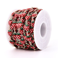 Латунные эмалевые цепочки с клубничным звеном&nbsp;CHC-N024-01KCG