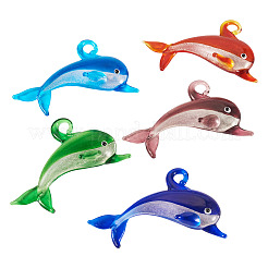 5 шт. 5-х цветные большие подвески ручной работы в технике лэмпворк LAMP-TA0001-68