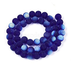 Fili di perline di vetro trasparente smerigliato&nbsp;LS-GLAA-T032-T8mm-MBB15