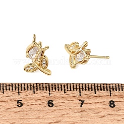Pendientes de tuerca de circonio cúbico con micro pave de latón&nbsp;LS-KK-CBA8324-19G-01