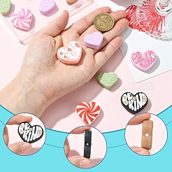 12 шт. силиконовые бусины в форме сердца&nbsp;SIL-YW0001-67