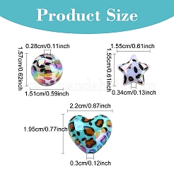 10шт 2 стиля УФ-покрытие непрозрачные акриловые бусины&nbsp;OACR-YW0003-44A