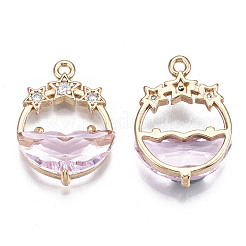 Граненые прозрачные стеклянные подвески&nbsp;GLAA-T020-18G