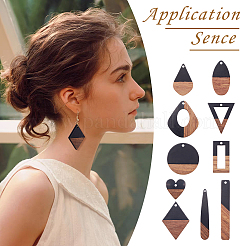 Подвески из смолы и ореха&nbsp;RESI-TA0001-12