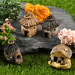 4 шт. 4-цветные миниатюрные украшения для дома из смолы&nbsp;DJEW-SP0001-17