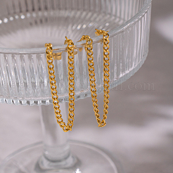 Минималистичные серьги-гвоздики из нержавеющей стали 304 с цепочкой якорного плетения и кисточкой&nbsp;UW3398