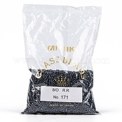 MIYUKIラウンドロカイユビーズ  日本製シードビーズ  8/0  （rr171)ダークスモーキーアメジスト光沢  3mm  穴：1mm  約19000~20500個/ポンド&nbsp;SEED-G008-RR0171