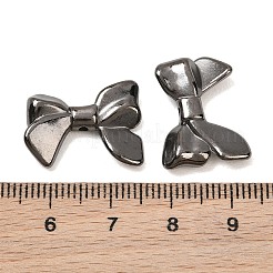 不透明なアクリルビーズ  ガンメタ色メッキ  蝶結び  15x20x4mm  穴：1.5mm  約961個/500g&nbsp;AC-CBAE09B-18