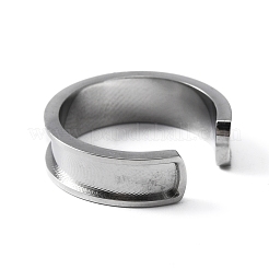 Настройки рифленого кольца манжеты из нержавеющей стали 304&nbsp;RJEW-WH0009-01E-P
