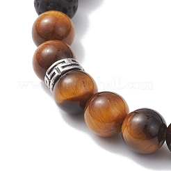 Круглые эластичные браслеты из натуральных смешанных драгоценных камней и немагнитного синтетического гематита для женщин&nbsp;BJEW-JB12759