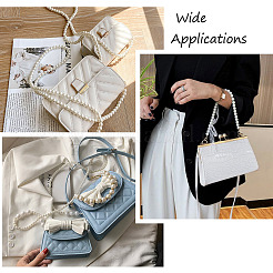 8шт 8 стиля белые акриловые круглые бусины сумка ручки&nbsp;FIND-TA0001-40