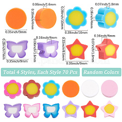 280шт 4 стиля ручной работы бусины из полимерной глины CLAY-SC0002-42