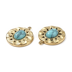 Подвески из нержавеющей стали 201 с вакуумным покрытием pvd цвета синтетической бирюзы&nbsp;STAS-C064-VC875-1