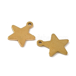 304ステンレススチールチャーム  星のチャーム  ゴールドカラー  8.7x7.5x0.5mm  穴：0.8mm&nbsp;STAS-K306-15C-G