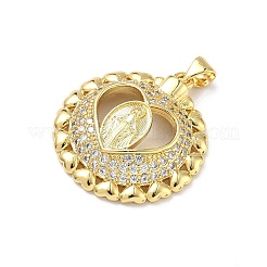 Латунные микропаве прозрачные подвески с фианитом&nbsp;KK-P350-27G-02