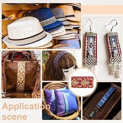 5ヤードのポリエステル刺繍リボン  洋服アクセサリー用  暗赤色  4~4-1/8インチ（100~105mm）&nbsp;DIY-PH0038-45