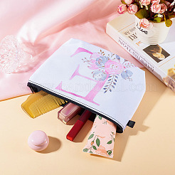Pochettes cosmétiques à fermeture éclair en polyester à motif de fleurs et de lettres&nbsp;ABAG-TAC0035-03E