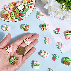 40шт 5 стиля непрозрачные кабошоны из смолы&nbsp;CRES-SC0003-17