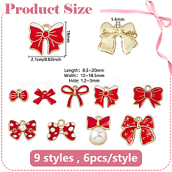 54 шт. 9 стиля подвески из эмалевого сплава в виде банта&nbsp;ENAM-DC0002-09B