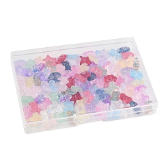 120 шт. 15-цветные прозрачные стеклянные бусины-спрей&nbsp;GLAA-FS0002-12B