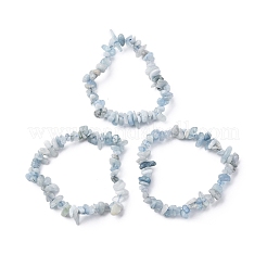 Эластичные браслеты из натурального аквамарина с бисером для женщин и мужчин&nbsp;LS-BJEW-K277-01