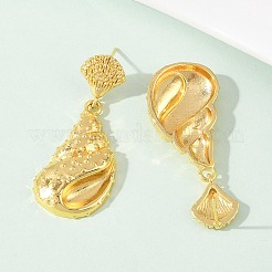 Серьги-гвоздики из латуни с подвесками на морскую тематику&nbsp;EJEW-F400-04C-G